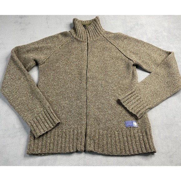 Diesel Sweater Men Large Brown 100 Lana Wool 1/4 Zip Pullover